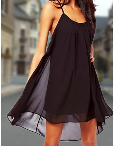 Women's Black/Green/Pink Summer Strap Sexy Backless Solid Color Asymmetrical Swing Midi Dress