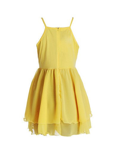 Women's Sexy / Beach Solid A Line / Skater Dress , Strap Mini Cotton / Others