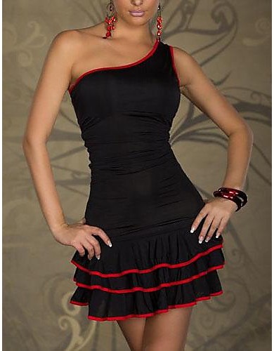 Women's Sexy One Shoulder Cotton and Spandex Mini Dress
