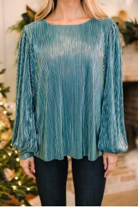 All I Have To Do Emerald Metallic Blouse